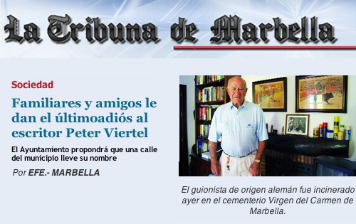 La Tribuna Peter Viertel Funeral