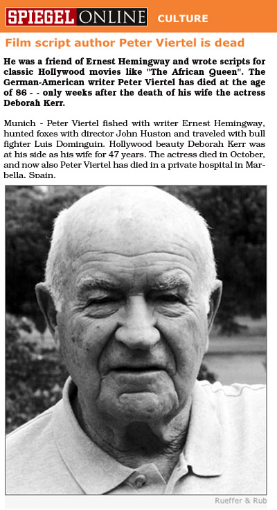 Peter Viertel Obituary